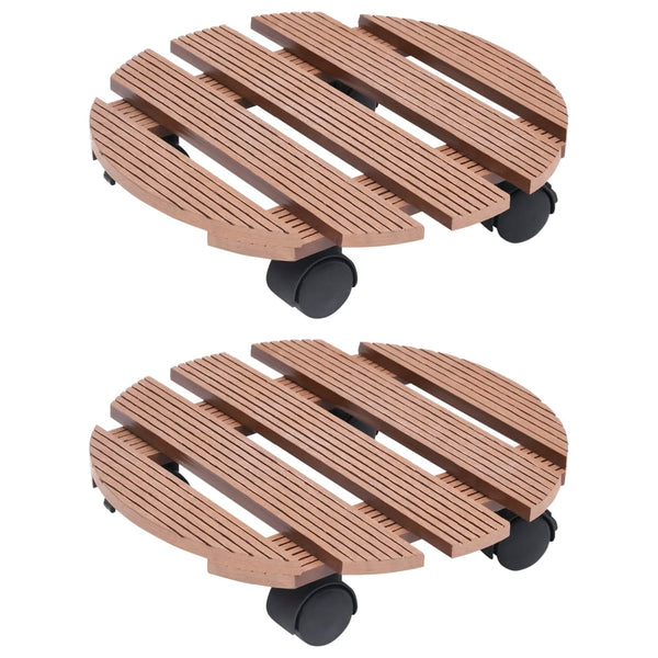 vidaXL Plant Dolly 2 pcs Brown Ø30x7.5 cm WPC