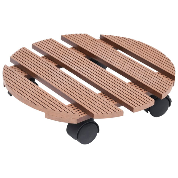 vidaXL Plant Dolly 2 pcs Brown Ø30x7.5 cm WPC