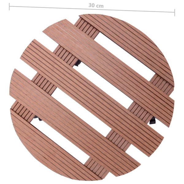 vidaXL Plant Dolly 2 pcs Brown Ø30x7.5 cm WPC