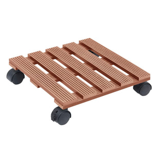 vidaXL Plant Trolley 2 pcs Brown 30x30x7.5 cm WPC
