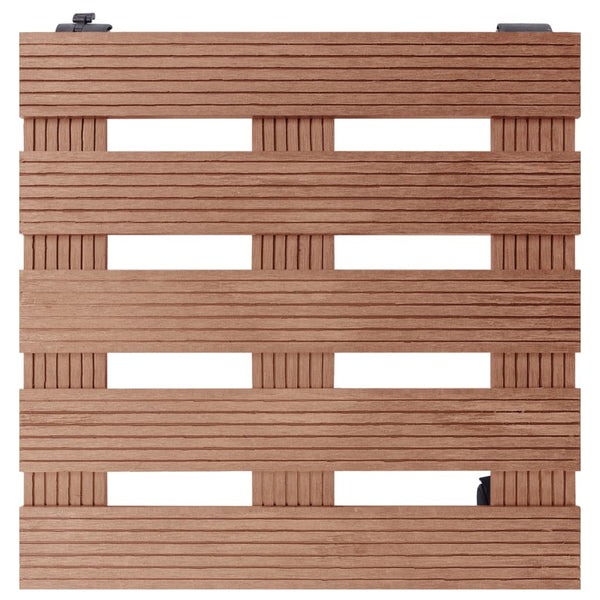 vidaXL Plant Trolley 2 pcs Brown 30x30x7.5 cm WPC