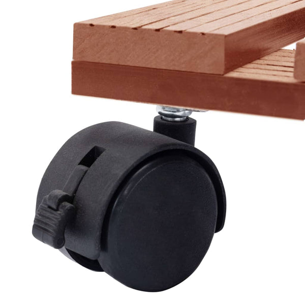 vidaXL Plant Trolley 2 pcs Brown 30x30x7.5 cm WPC