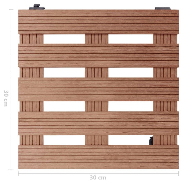 vidaXL Plant Trolley 2 pcs Brown 30x30x7.5 cm WPC