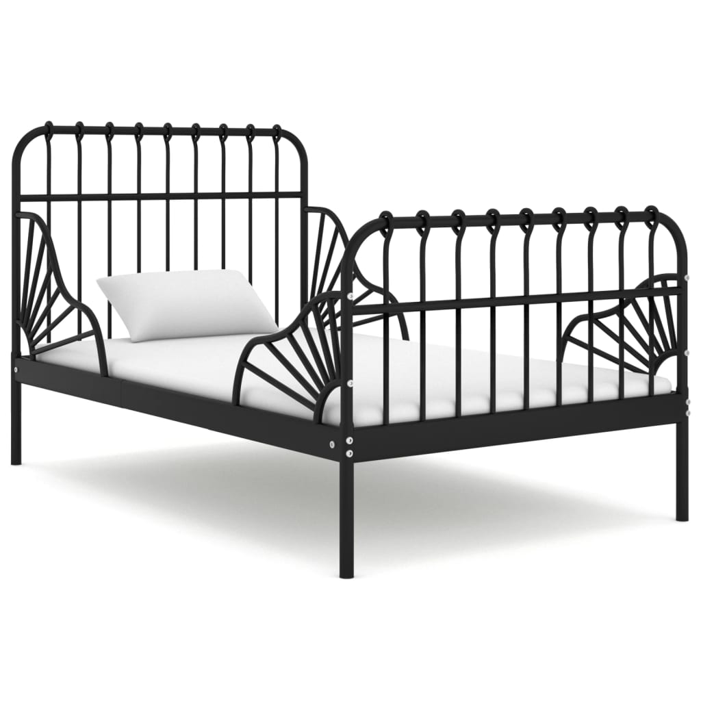 vidaXL Extendable Daybed Black Metal 80x130/200 cm