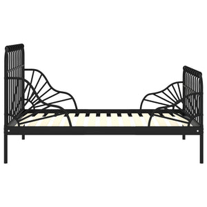 vidaXL Extendable Daybed Black Metal 80x130/200 cm