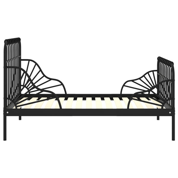 vidaXL Extendable Daybed Black Metal 80x130/200 cm