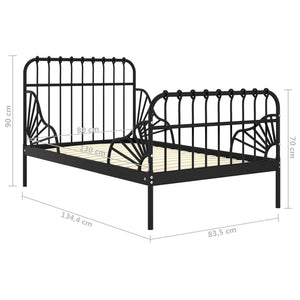 vidaXL Extendable Daybed Black Metal 80x130/200 cm