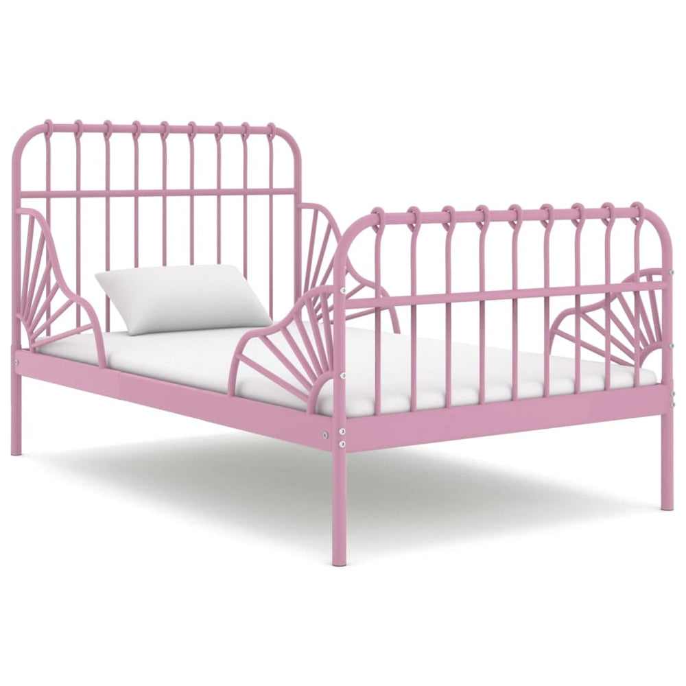 vidaXL Extendable Daybed Pink Metal 80x130/200 cm