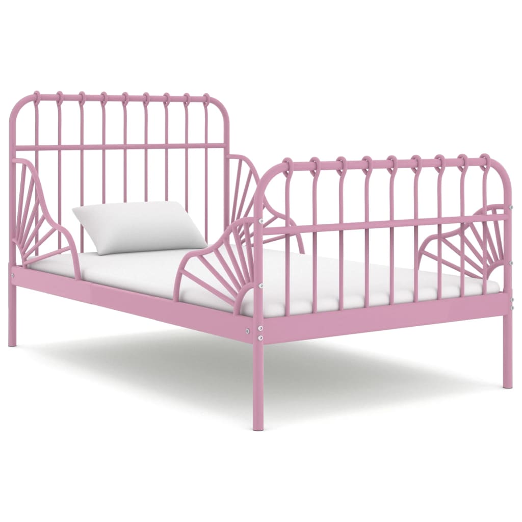 vidaXL Extendable Daybed Pink Metal 80x130/200 cm