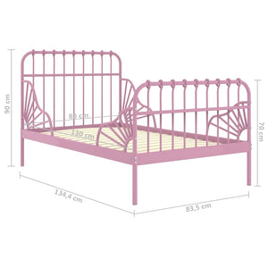 vidaXL Extendable Daybed Pink Metal 80x130/200 cm