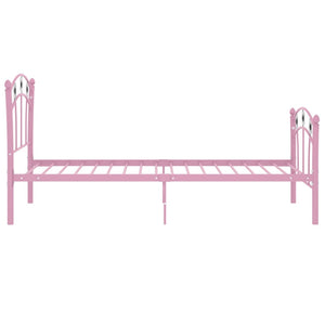 vidaXL Single Bed with Football Design Pink Metal 90x200 cm