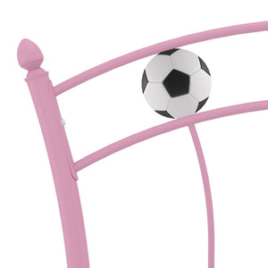 vidaXL Single Bed with Football Design Pink Metal 90x200 cm
