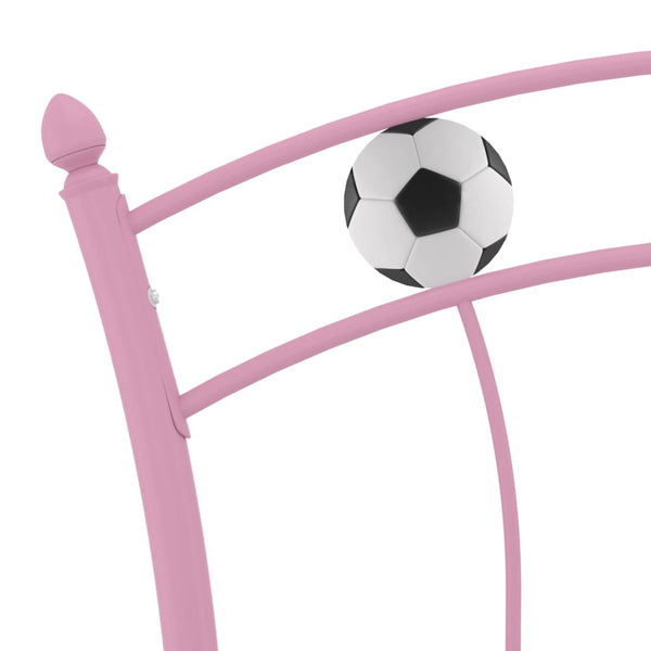vidaXL Single Bed with Football Design Pink Metal 90x200 cm