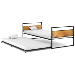 vidaXL Extendable Daybed Black Metal 90x200 cm