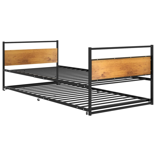 vidaXL Extendable Daybed Black Metal 90x200 cm