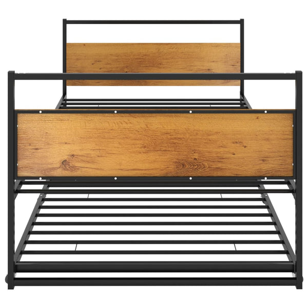 vidaXL Extendable Daybed Black Metal 90x200 cm