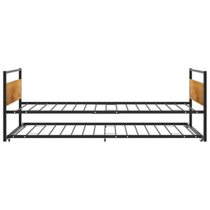 vidaXL Extendable Daybed Black Metal 90x200 cm