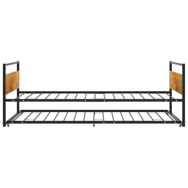 vidaXL Extendable Daybed Black Metal 90x200 cm