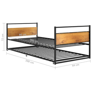 vidaXL Extendable Daybed Black Metal 90x200 cm