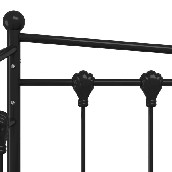 vidaXL Extendable Sofa Bed Frame Black Metal 90x200 cm