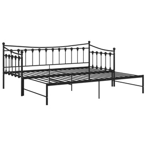 vidaXL Extendable Sofa Bed Frame Black Metal 90x200 cm