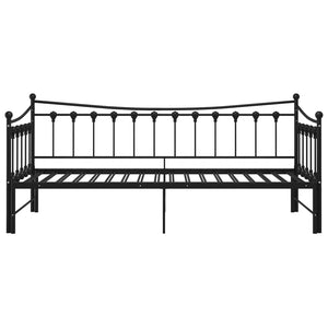 vidaXL Extendable Sofa Bed Frame Black Metal 90x200 cm