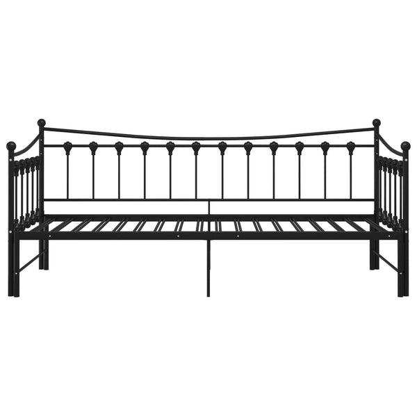 vidaXL Extendable Sofa Bed Frame Black Metal 90x200 cm