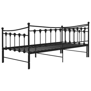 vidaXL Extendable Sofa Bed Frame Black Metal 90x200 cm