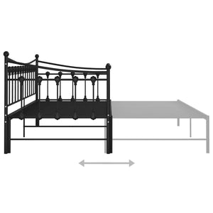 vidaXL Extendable Sofa Bed Frame Black Metal 90x200 cm