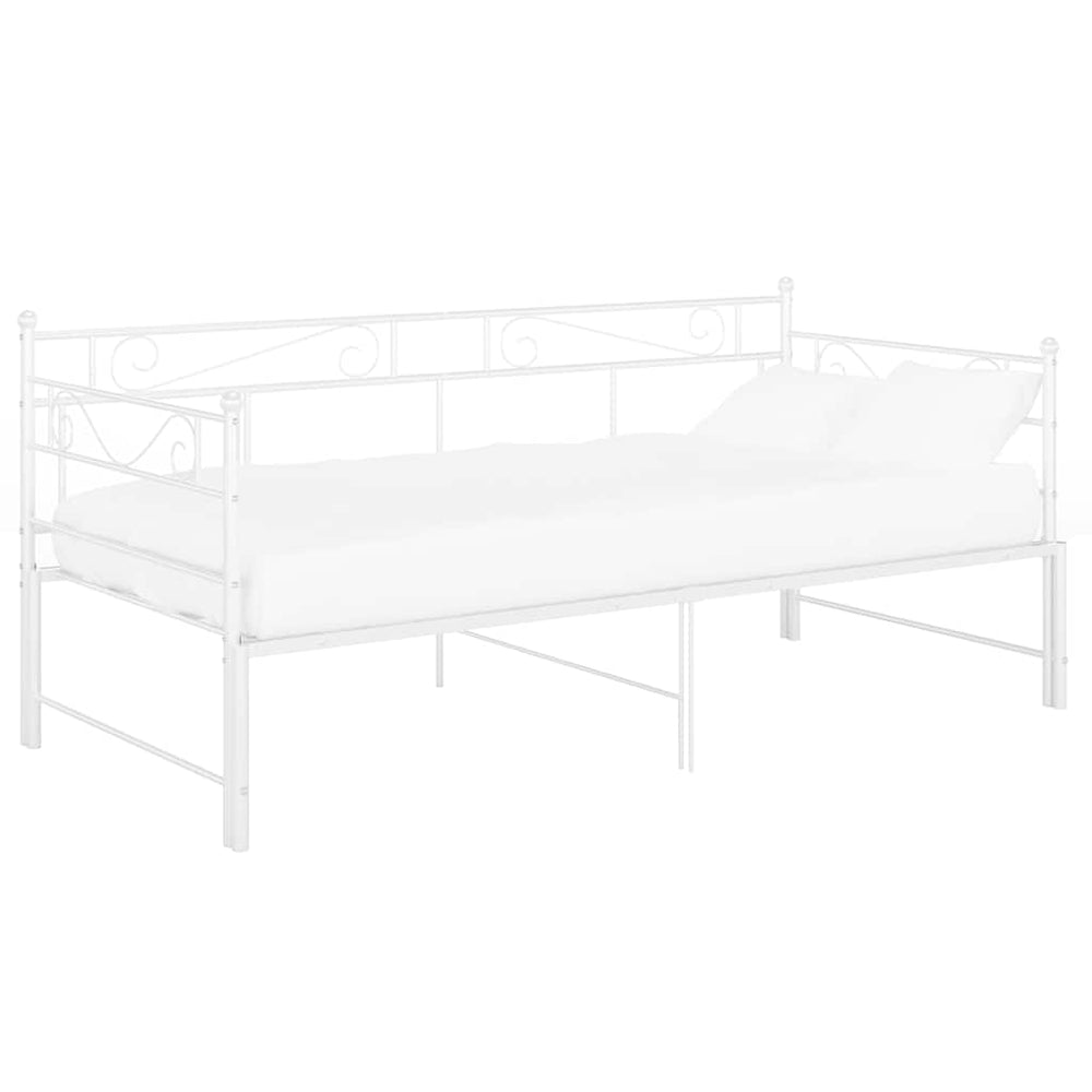 vidaXL Daybed Extendable White Metal 90x200 cm
