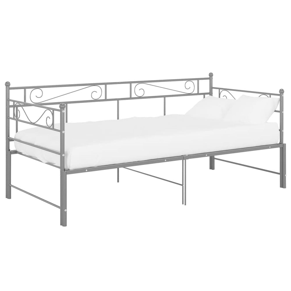 vidaXL Extendable Daybed Gray Metal 90x200 cm