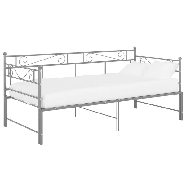 vidaXL Extendable Daybed Gray Metal 90x200 cm