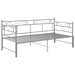 vidaXL Extendable Daybed Gray Metal 90x200 cm