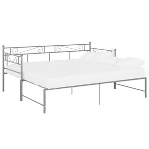 vidaXL Extendable Daybed Gray Metal 90x200 cm