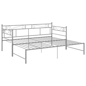 vidaXL Extendable Daybed Gray Metal 90x200 cm