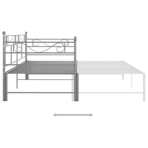 vidaXL Extendable Daybed Gray Metal 90x200 cm