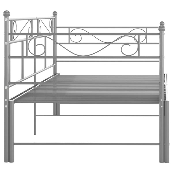 vidaXL Extendable Daybed Gray Metal 90x200 cm