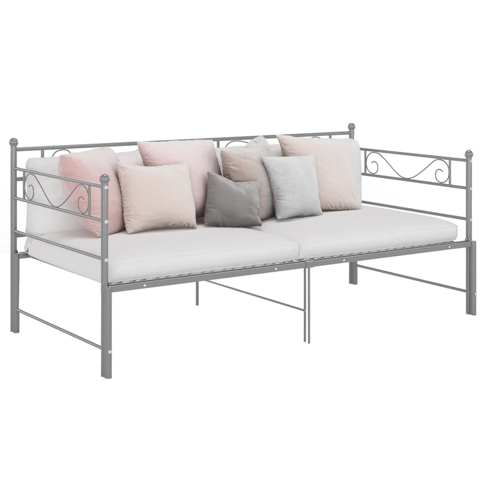 vidaXL Extendable Daybed Gray Metal 90x200 cm