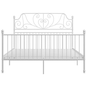vidaXL Bed Frame White Metal 160x200 cm