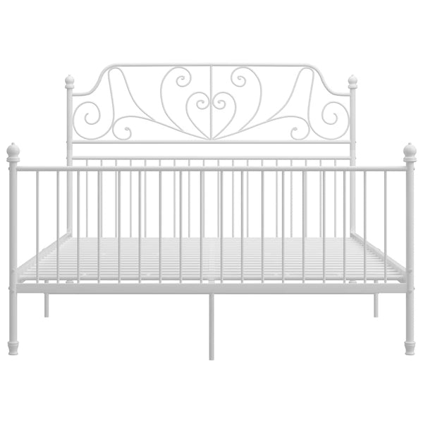 vidaXL Bed Frame White Metal 160x200 cm