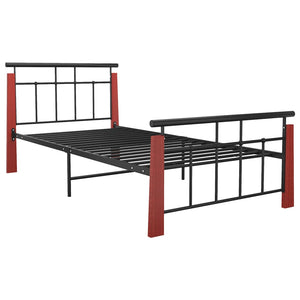 vidaXL Metal Bed Frame and Solid Oak 90x200 cm