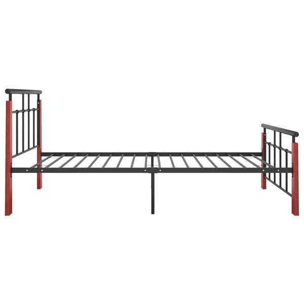 vidaXL Metal Bed Frame and Solid Oak 90x200 cm