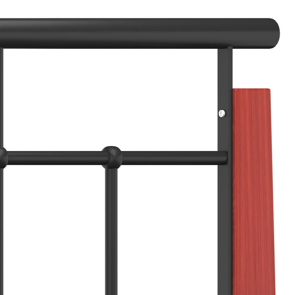 vidaXL Bed Frame Metal and Solid Oak Wood 200x200 cm