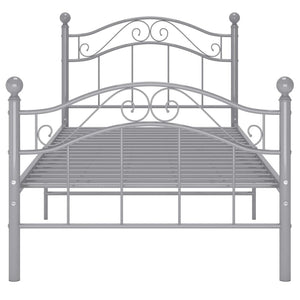 vidaXL Bed Grey Metal 90x200 cm