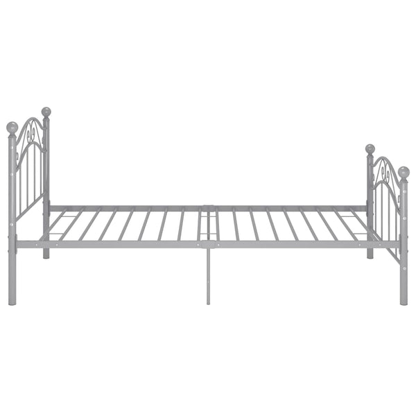 vidaXL Bed Grey Metal 90x200 cm