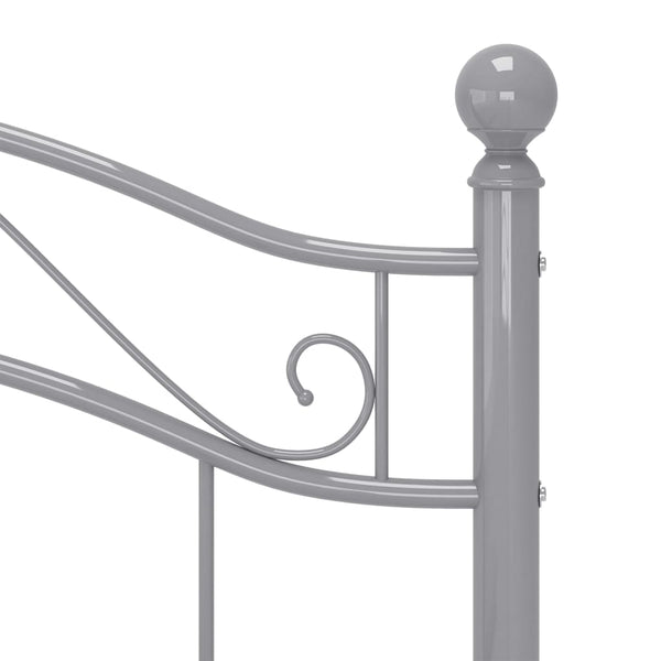 vidaXL Bed Grey Metal 90x200 cm