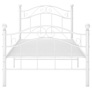 vidaXL Bed White Metal 100x200 cm