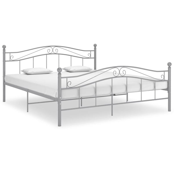 vidaXL Bed Grey Metal 140x200 cm