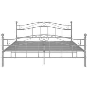 vidaXL Bed Grey Metal 140x200 cm