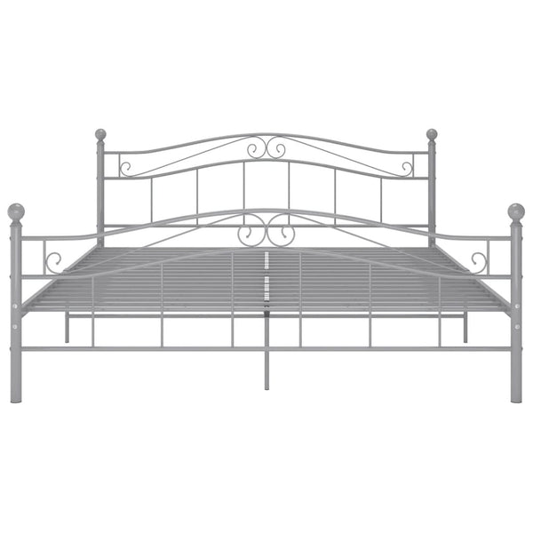 vidaXL Bed Grey Metal 140x200 cm